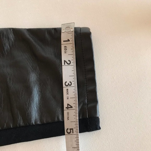Trouve Faux Leather Front Panel Leggings Black Sml - Picture 14 of 16